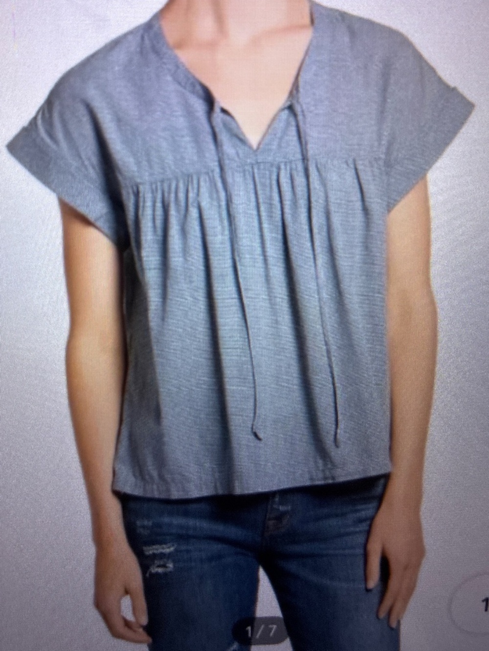 Madewell Mini Gingham Check tie Front Top NWT